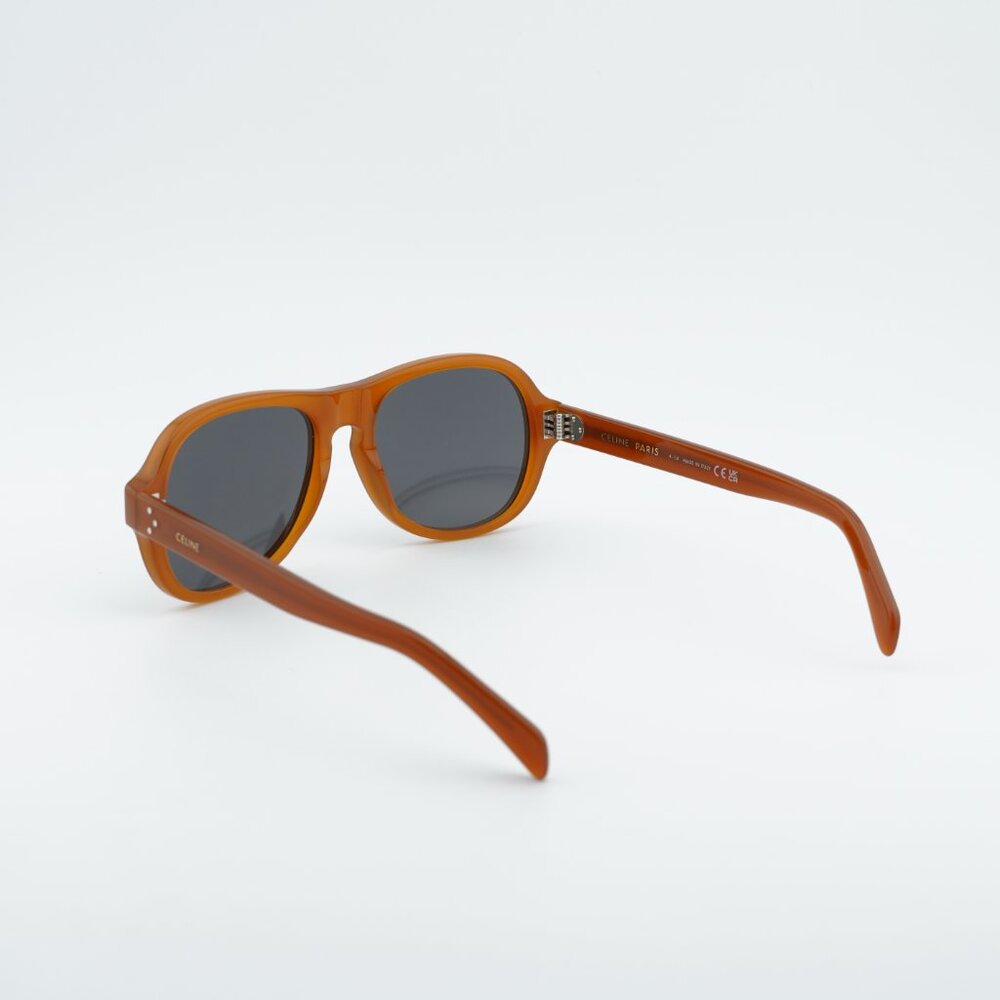 Celine CL40298I 45A CELINE 3 DOTS Sunglasses Brown Aviator Frame, Grey Lenses - Picture 3 of 9